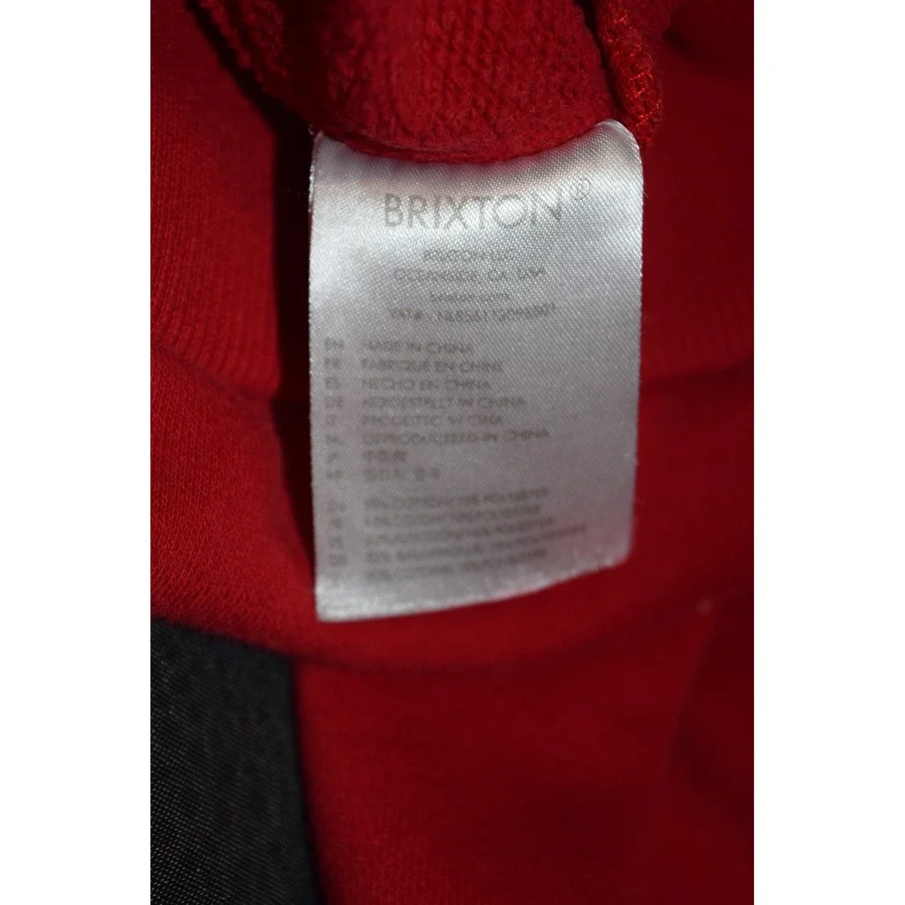 Brixton Men's Red Hoodie Pullover Sweatshirt Size M Embroidered‎ Logo